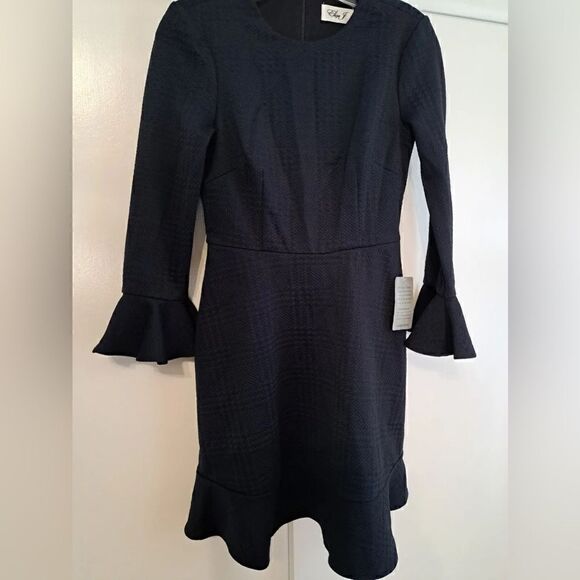 Eliza J NWT Flounce Sleeve A-Line Dress in Navy Size 10 - Picture 6 of 10
